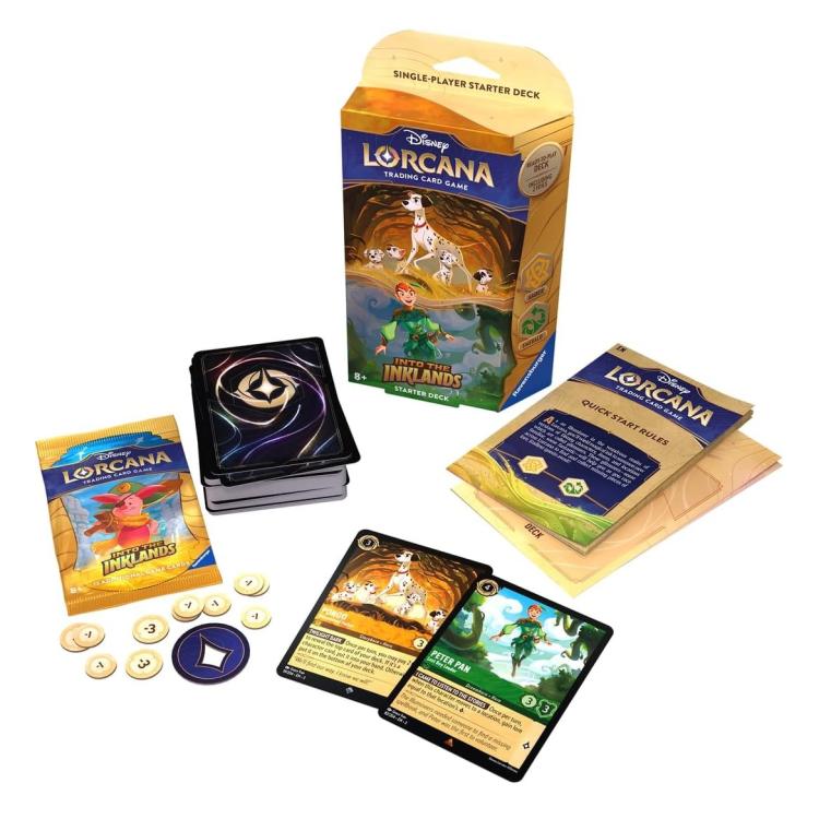 Disney Lorcana Nelle Terre D'Inchiostro Starter Deck Ambra/Smeraldo Card Tcg Eng
