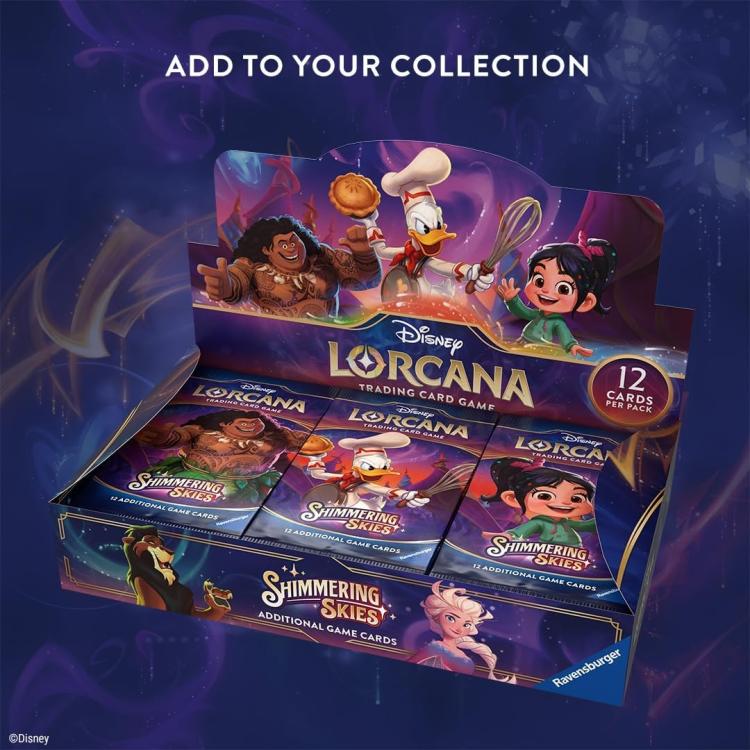 Disney Lorcana (Shimmering Skies) Booster Pack Display of 24 Card Game English Packs