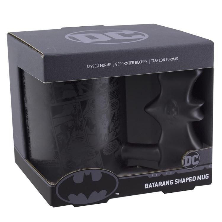 Paladone DC Comics Mug: Batman "Batarang Shaped Mug" Ceramic With Handle 450Ml