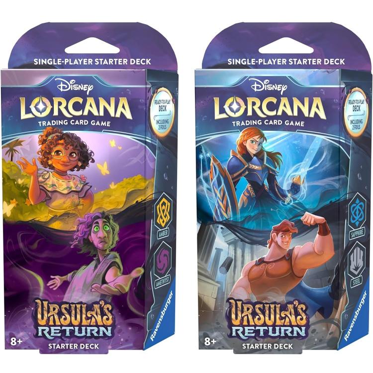 Disney Lorcana "Ursula'S Return" Starter Deck Sapphire/Steel Carte Card Tcg Eng