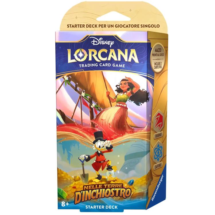 Disney Lorcana Into the Inklands Starter Deck Ruby/Sapphire Card TCG Italian