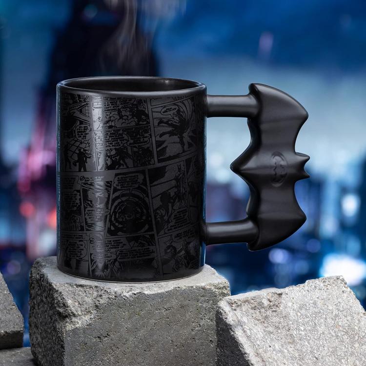 Paladone DC Comics Mug: Batman "Batarang Shaped Mug" Ceramic With Handle 450Ml