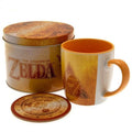 Pyramid The Legend Of Zelda: Golden Triforce Tazza Sottotazza In Scatola Metallo