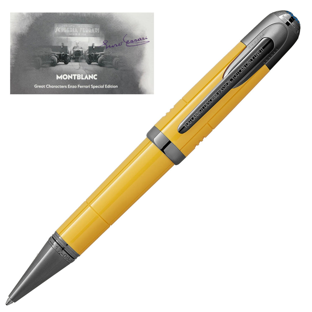Montblanc Great Characters Enzo Ferrari Special Edition Yellow Modena Ballpoint Pen 130663