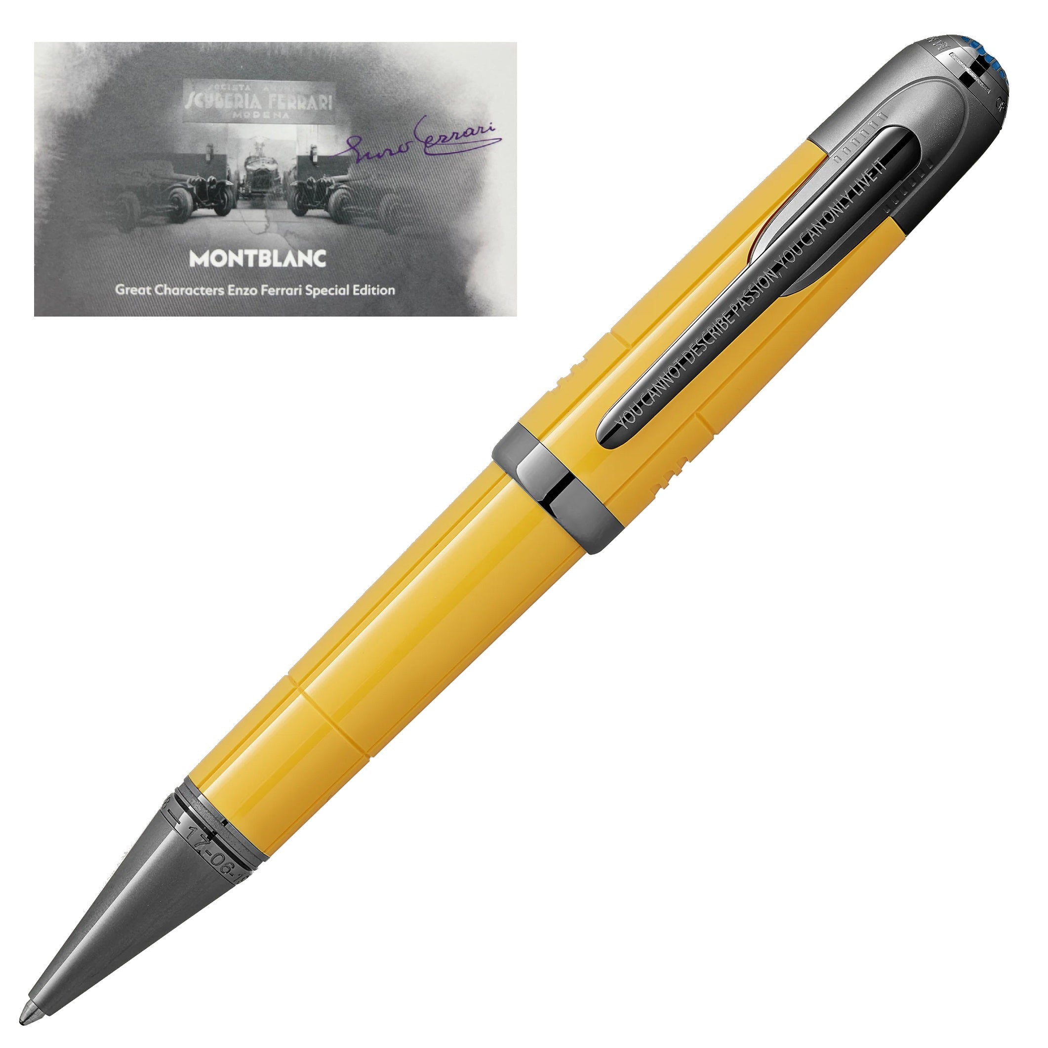 Montblanc Great Characters Enzo Ferrari Special Edition Yellow Modena Ballpoint Pen 130663