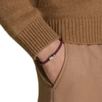 Montblanc Meisterstück Cassis 3-ring steel and leather bracelet size S 13431360