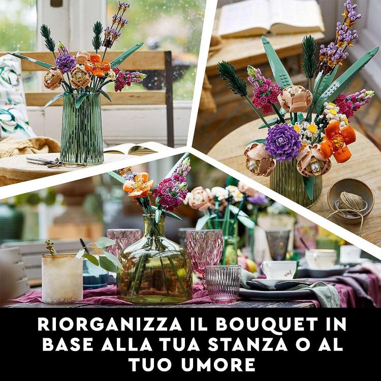 LEGO - Icons Creator Expert Flower Bouquet Building Kit 822 Pcs