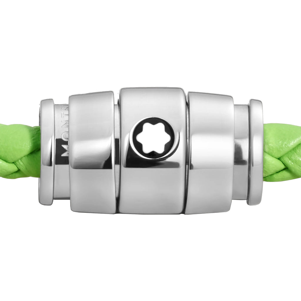 Montblanc Meisterstück Lime 3-Ring Steel Bracelet and Leather Size L 13429268