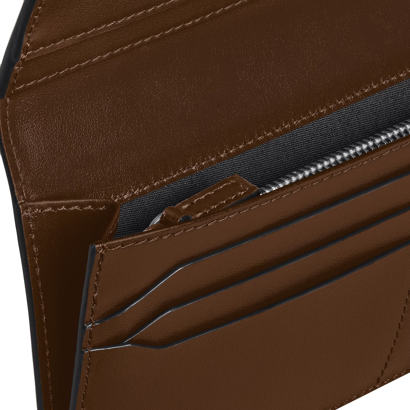 Montblanc wallet 14 compartments Meisterstück, zippered pocket shaded brown 220318