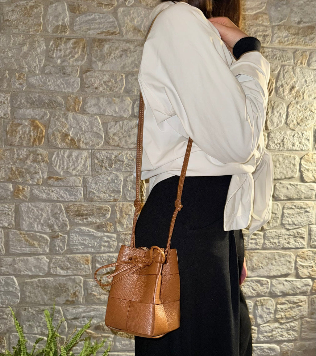 Emi - Handmade Drawstring Woven Crossbody Bag