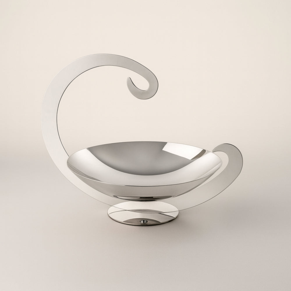 Elleffe Design Centrotavola Alzata Acciaio Inox Moderno 30 cm