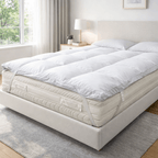 Topper correggi materasso termoregolatore in piuma oca 20% Piumino 80% Piumetta 600 GR/MQ 160x200 cm