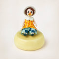 Zampiva Clown con Carillon Porcellana Base Gialla H13 cm
