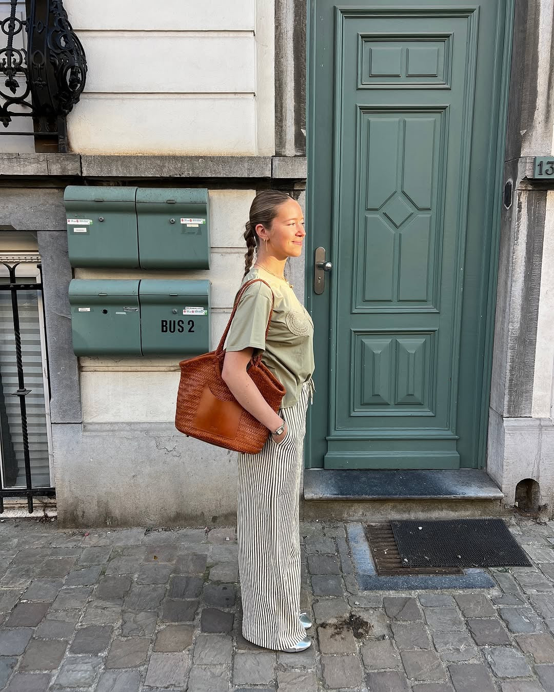 Celia-Handmade Woven Top Grain Leather Bag Caramel Color