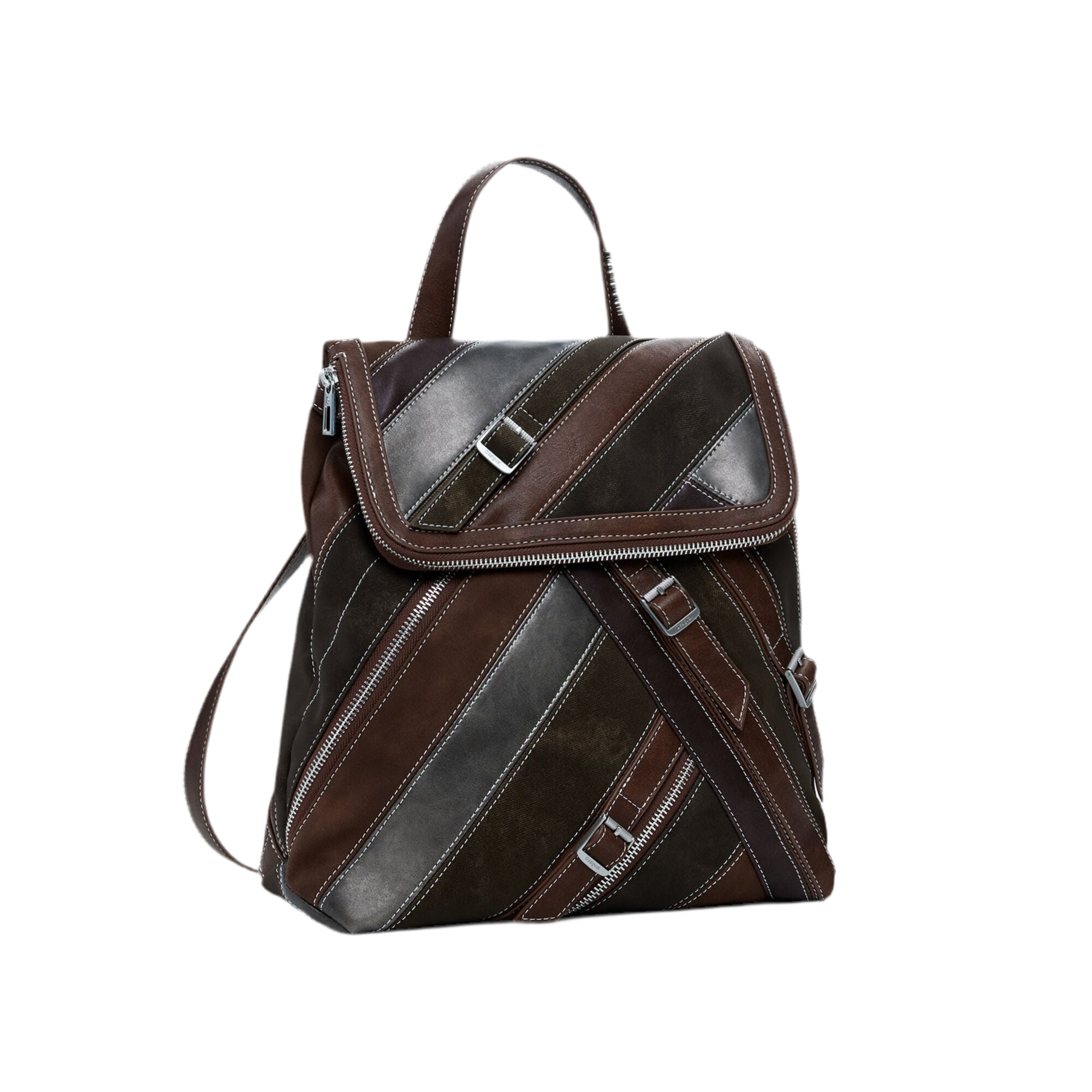 DESIGUAL Women's Brown Fibonacci Hampton Mini Backpack
