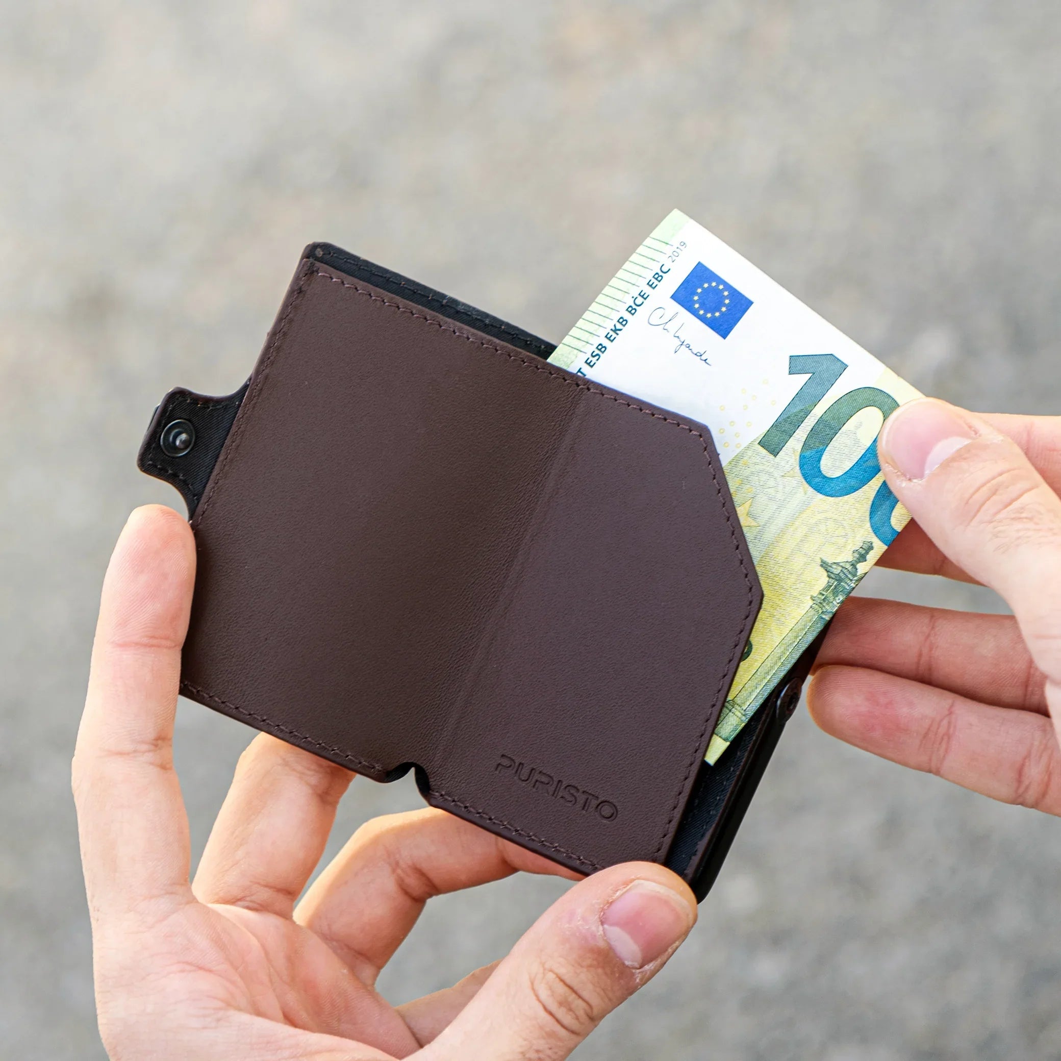 KLIK Minimal SLIM without coin pocket Brown Leather