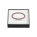 Montblanc Meisterstück Cassis 3-ring steel and leather bracelet size L 13431368