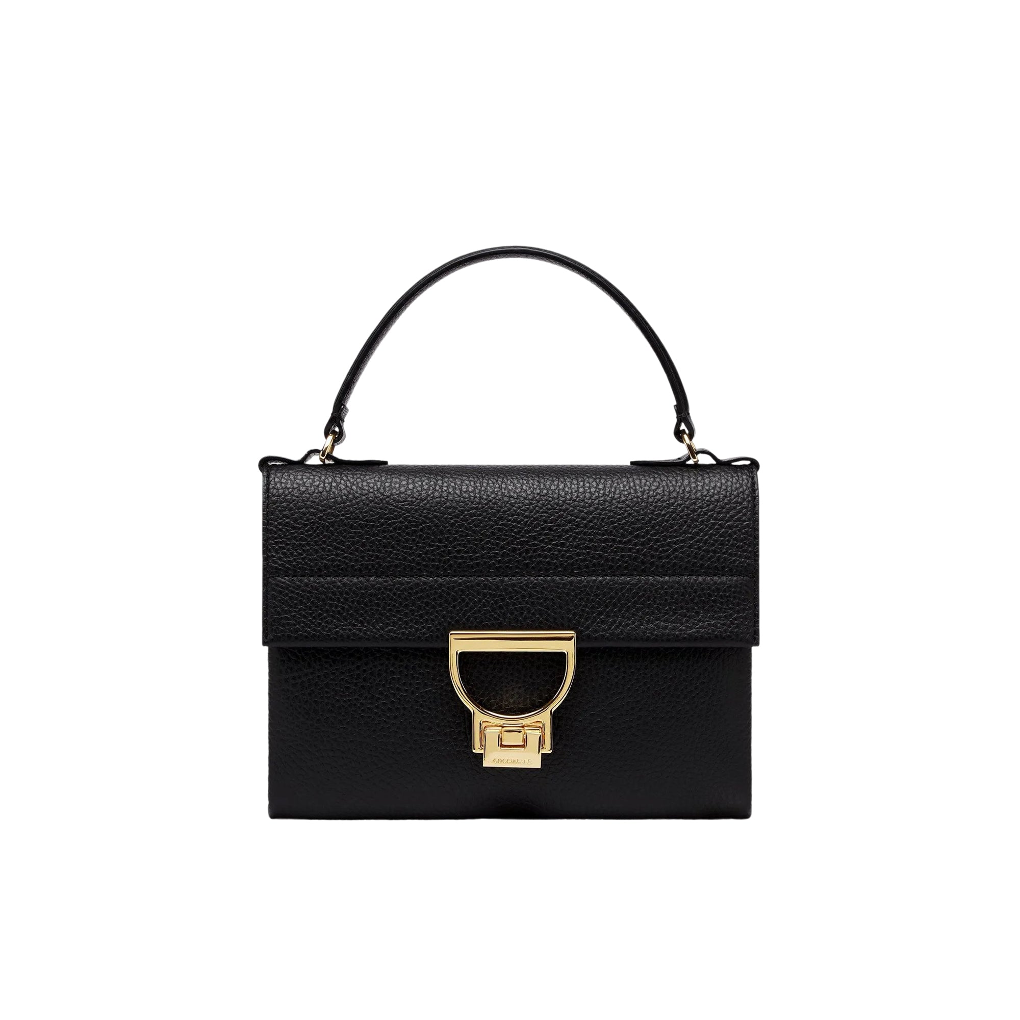 COCCINELLE Women's Black Clutch Handbag with Shoulder Strap, Genuine Leather, Arlettis Mini