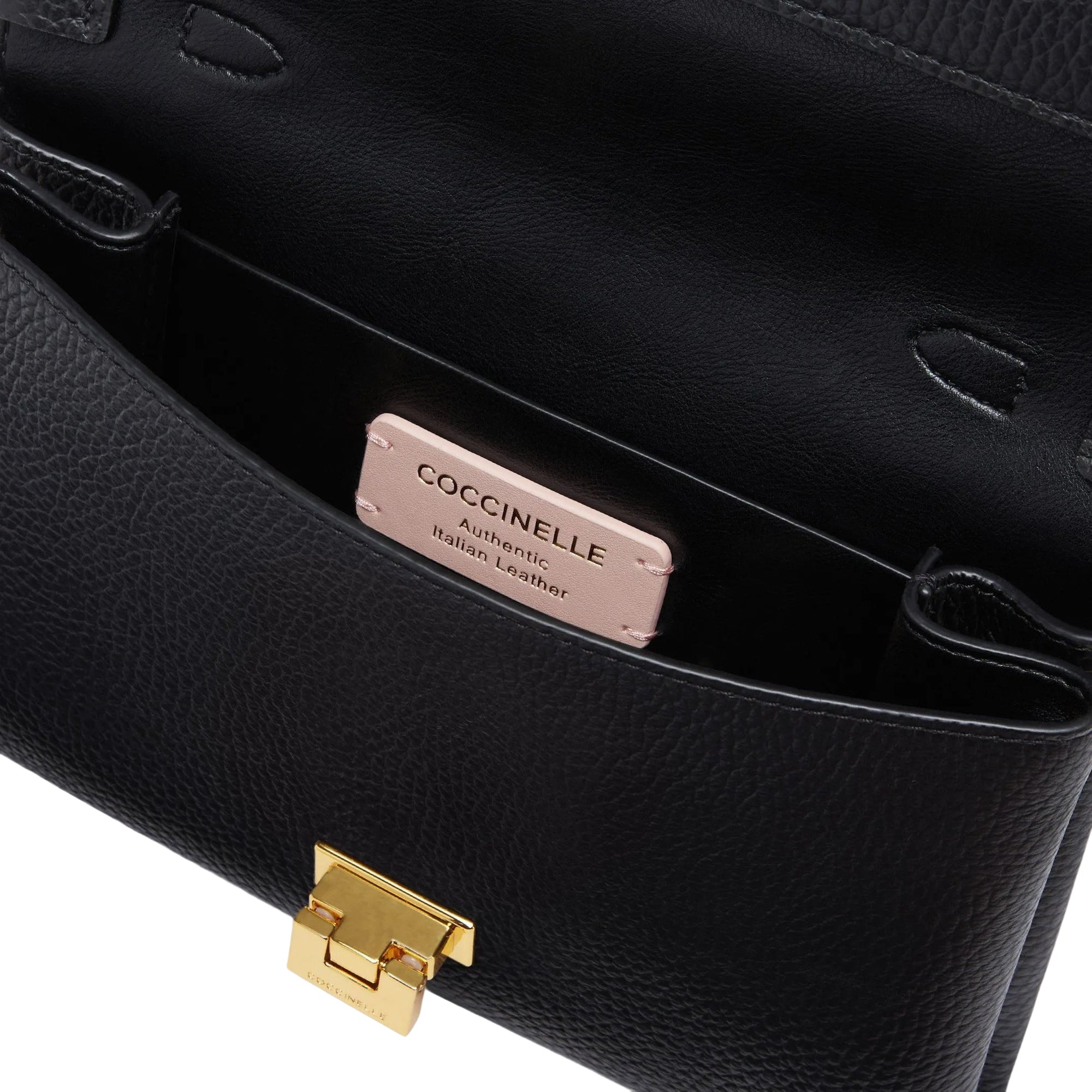 COCCINELLE Women's Black Clutch Handbag with Shoulder Strap, Genuine Leather, Arlettis Mini