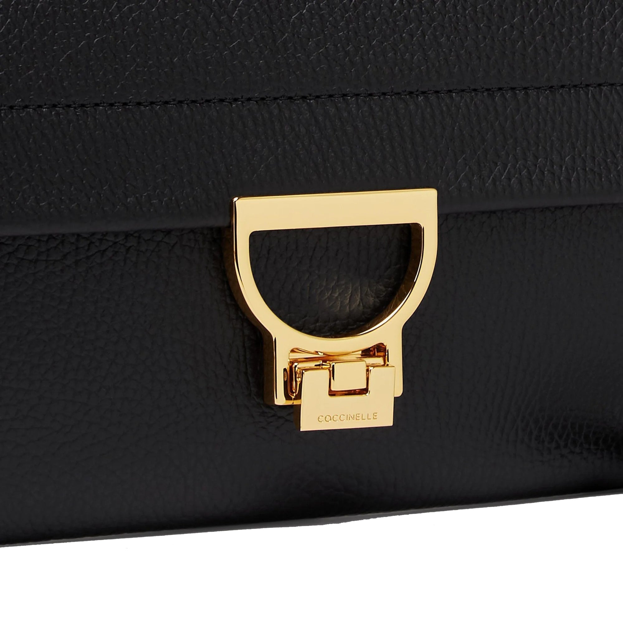 COCCINELLE Women's Black Clutch Handbag with Shoulder Strap, Genuine Leather, Arlettis Mini