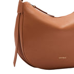 COCCINELLE Women's Brown Leather Hobo Shoulder Bag, C-Easy Medium