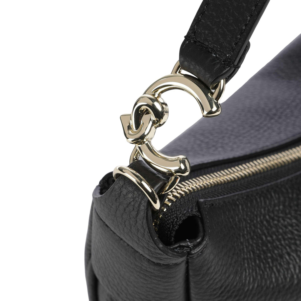 COCCINELLE Borsa Donna a Spalla Nera con Tracolla, In Vera Pelle, C-Easy