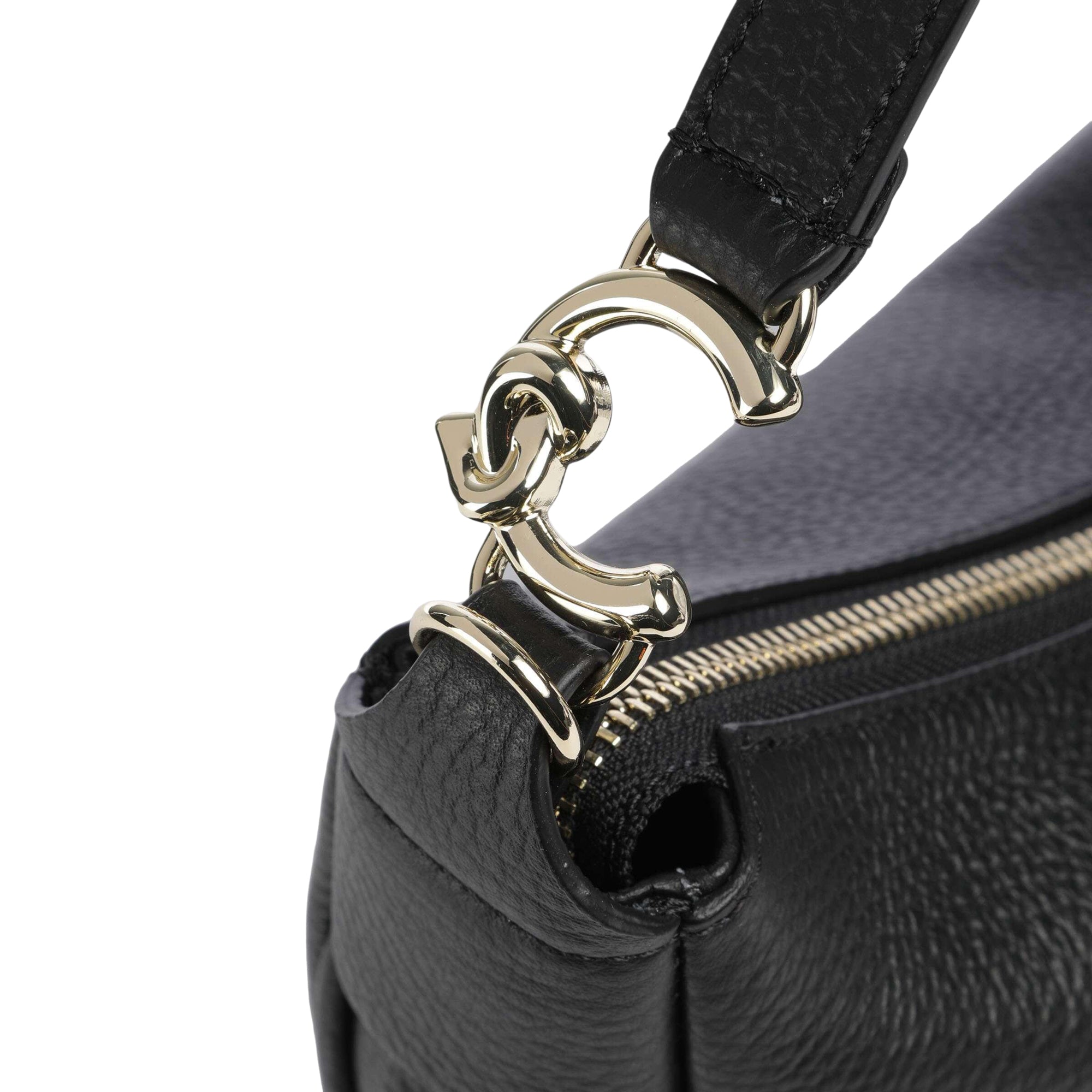 COCCINELLE Women's Black Shoulder Bag with Shoulder Strap, in Real Leather, C-Easy