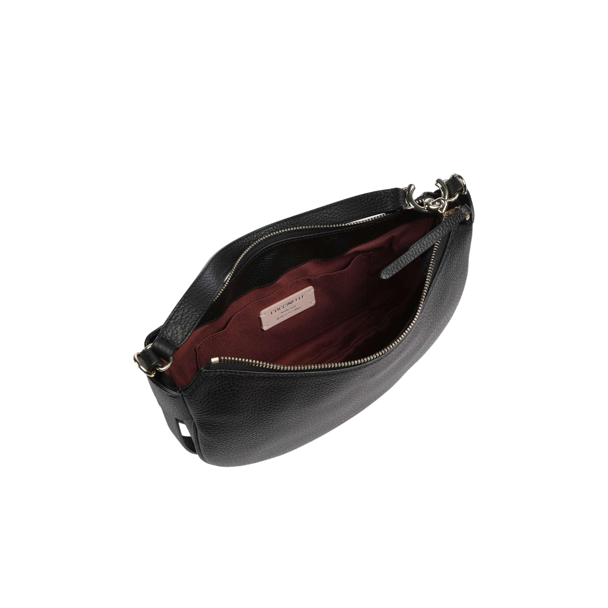COCCINELLE Borsa Donna a Spalla Nera con Tracolla, In Vera Pelle, C-Easy