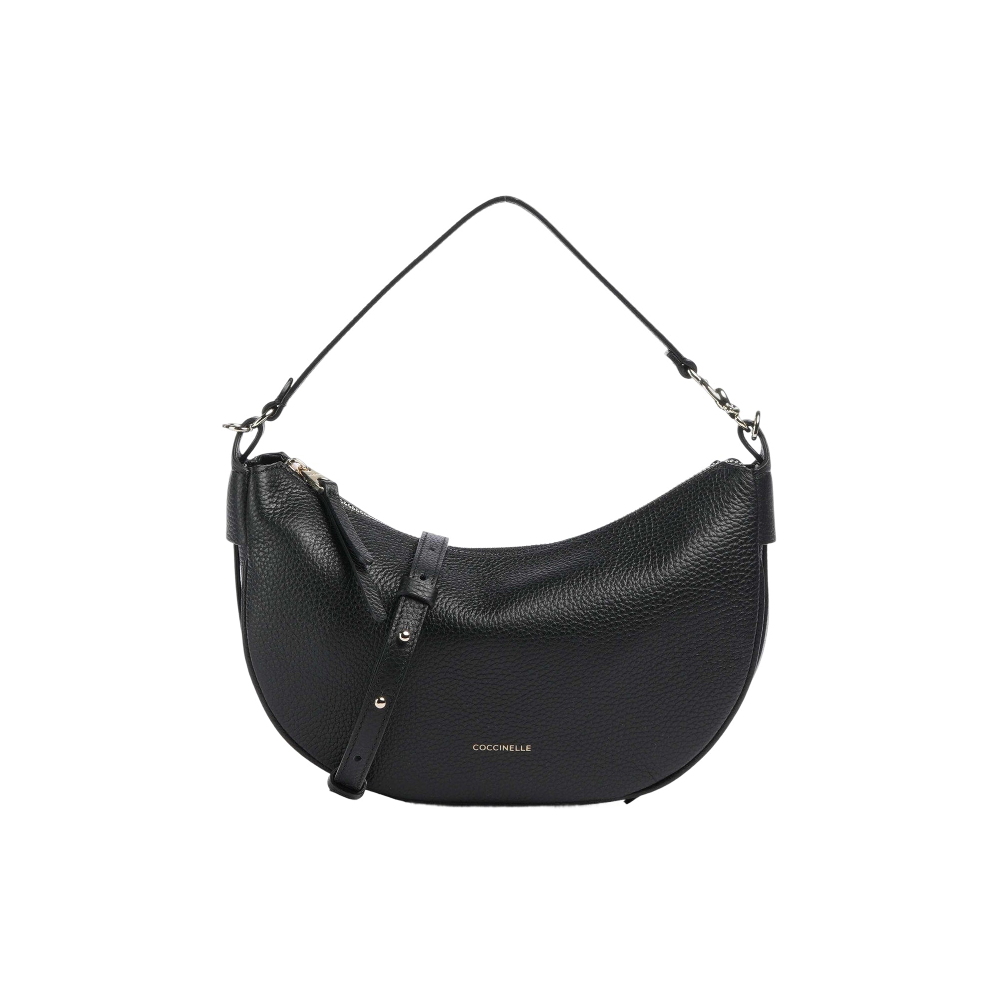 COCCINELLE Women's Black Shoulder Bag with Shoulder Strap, in Real Leather, C-Easy