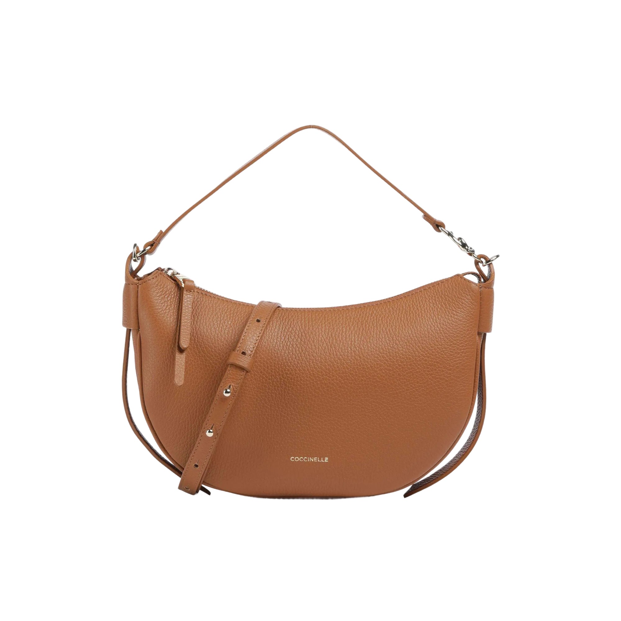 COCCINELLE Women's Brown Shoulder Bag with Shoulder Strap, Made of Genuine Leather, C-Easy