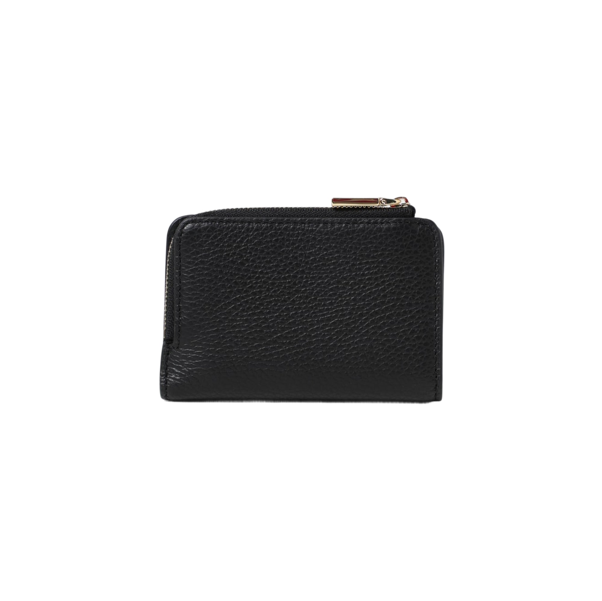 COCCINELLE Portafoglio Donna Piccolo Nero, In Vera Pelle, Metallic Soft Small