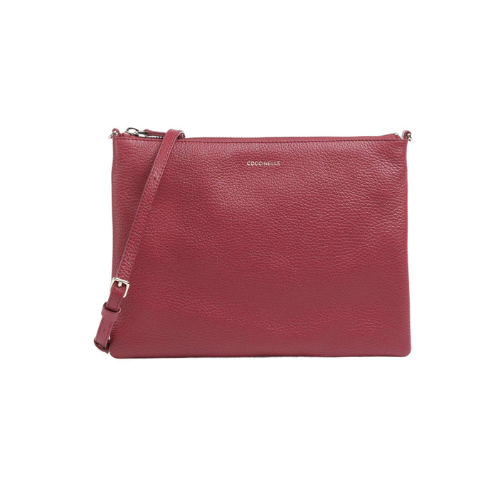 COCCINELLE Women's Red Crossbody Bag, Genuine Leather, Best Crossbody Medium