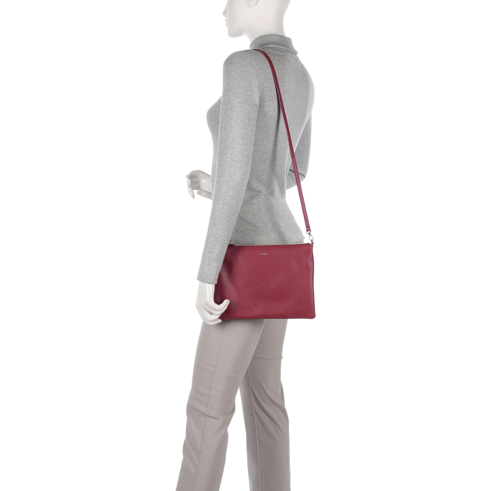 COCCINELLE Women's Red Crossbody Bag, Genuine Leather, Best Crossbody Medium