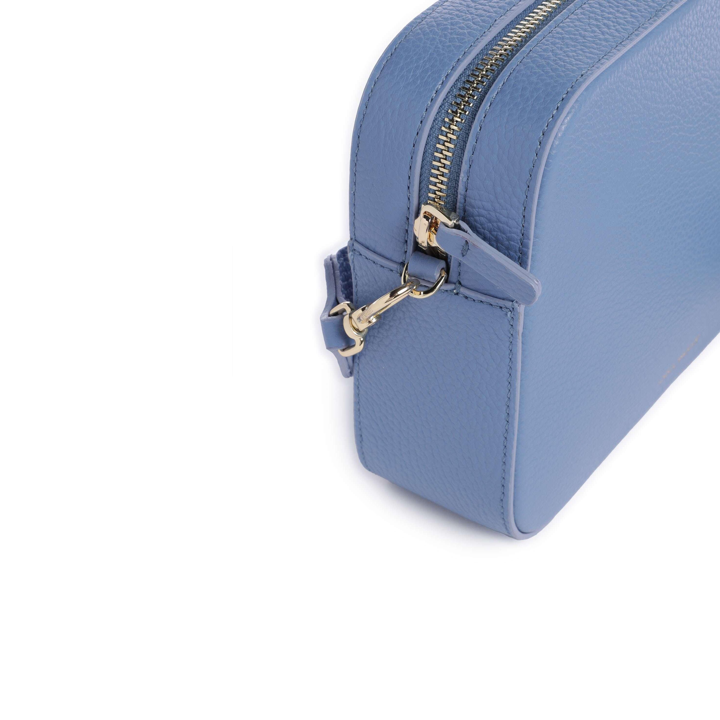 COCCINELLE Women's Blue Shoulder Bag, Genuine Leather, Tebe Large