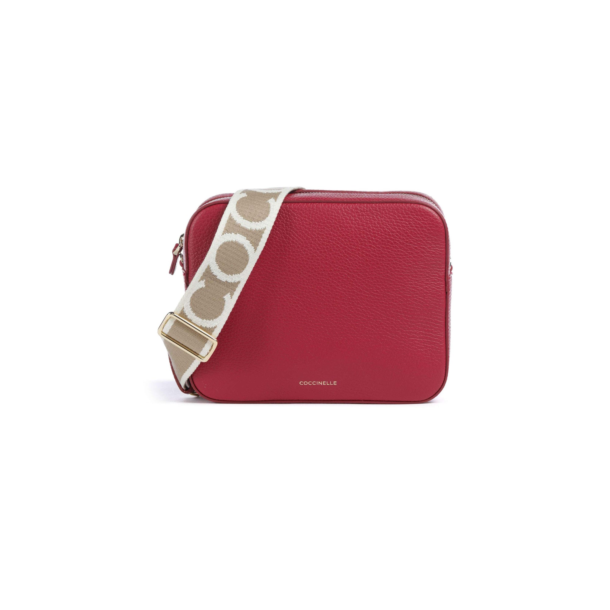 COCCINELLE Women's Red Shoulder Bag, Made of Genuine Leather, Tebe Large