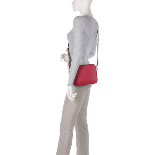 COCCINELLE Women's Red Shoulder Bag, Made of Genuine Leather, Tebe Large