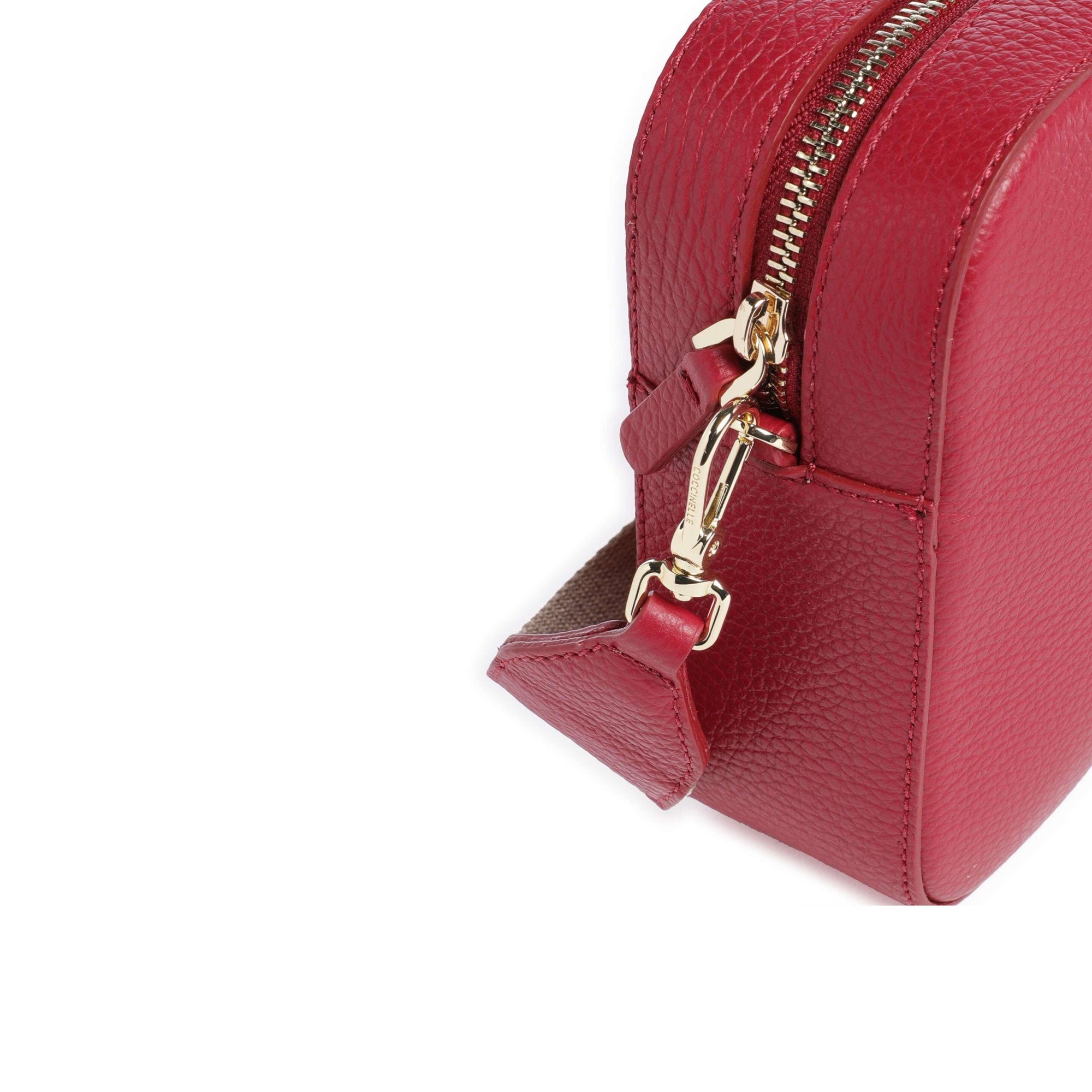 COCCINELLE Women's Red Shoulder Bag, Made of Genuine Leather, Tebe Large