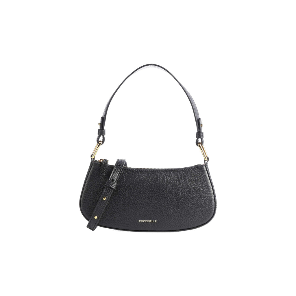 COCCINELLE Women's Black Leather Hobo Shoulder Bag, Merveille