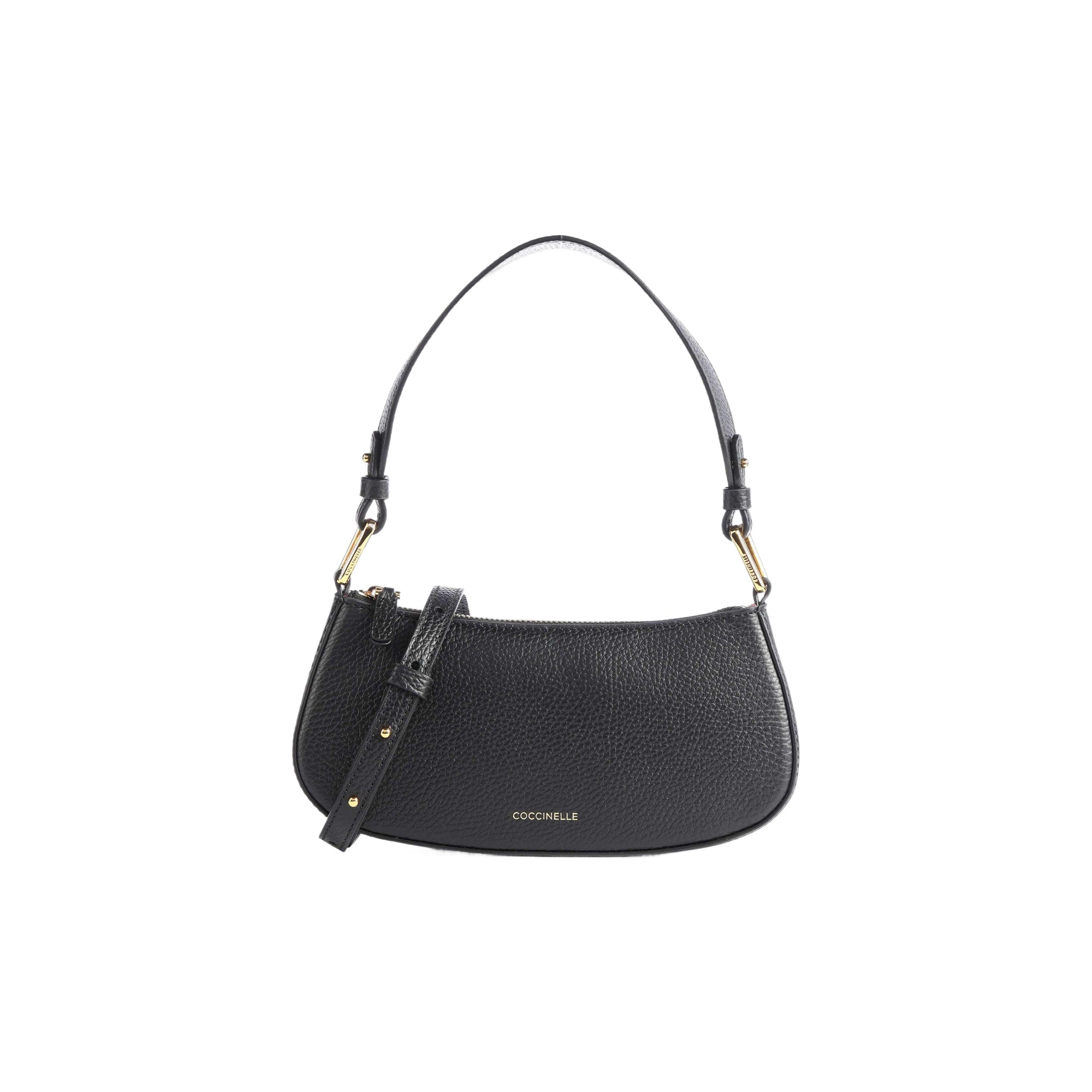 COCCINELLE Women's Black Leather Hobo Shoulder Bag, Merveille