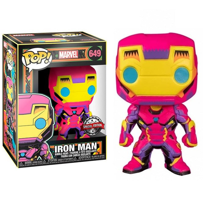 Funko Pop! Marvel - (649) Iron Man Black Light Special Edition 9cm Vinyl Figure