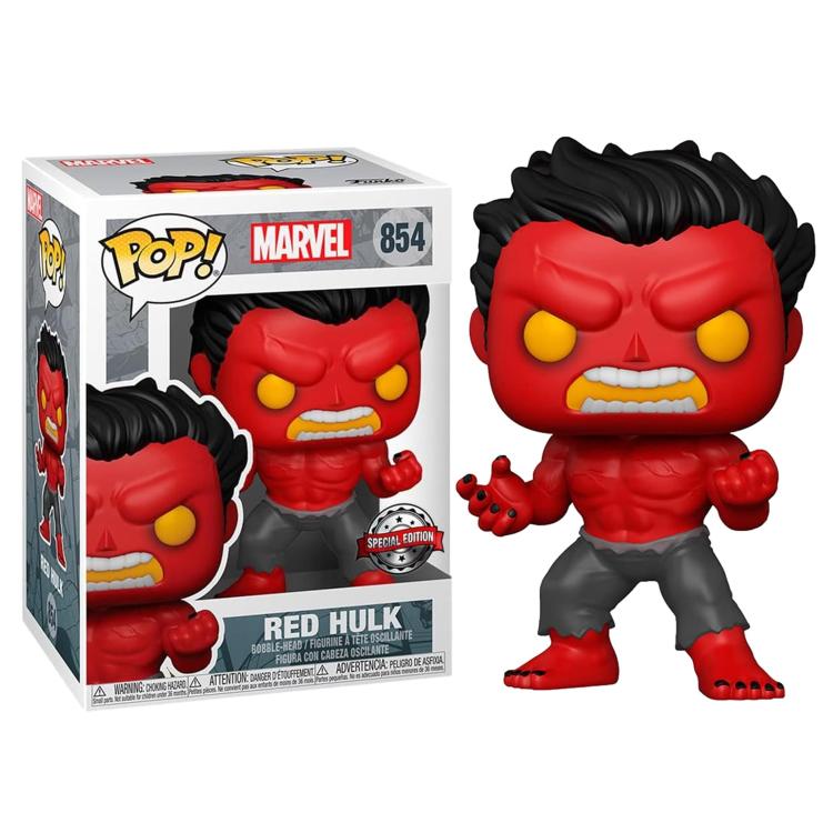 Funko Pop Marvel - (854) Red Hulk - Vinyl Figure Special Edition Figurine 9Cm