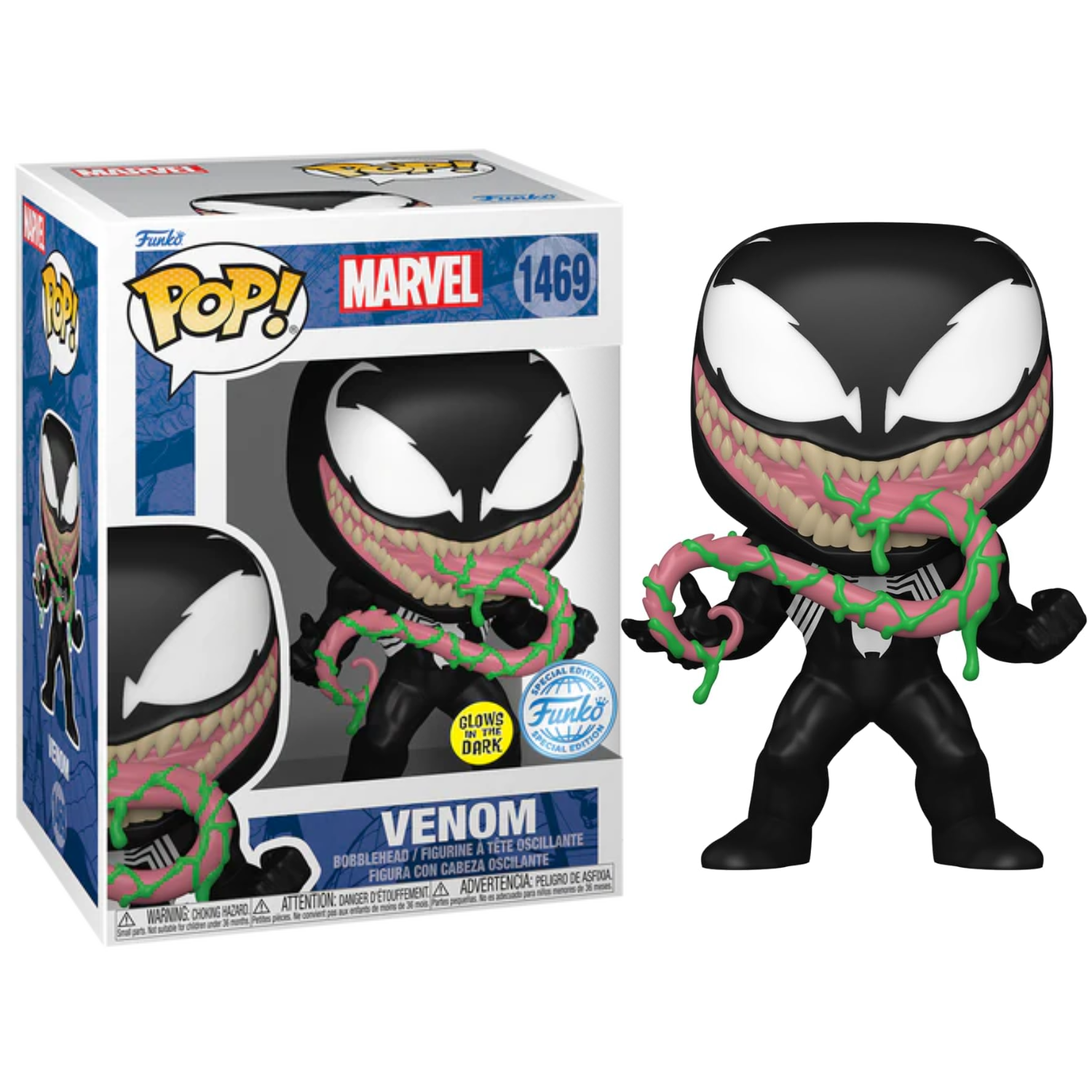 Funko Pop! Marvel (1469) Venom Glow In The Dark Vinyl Figure 9cm