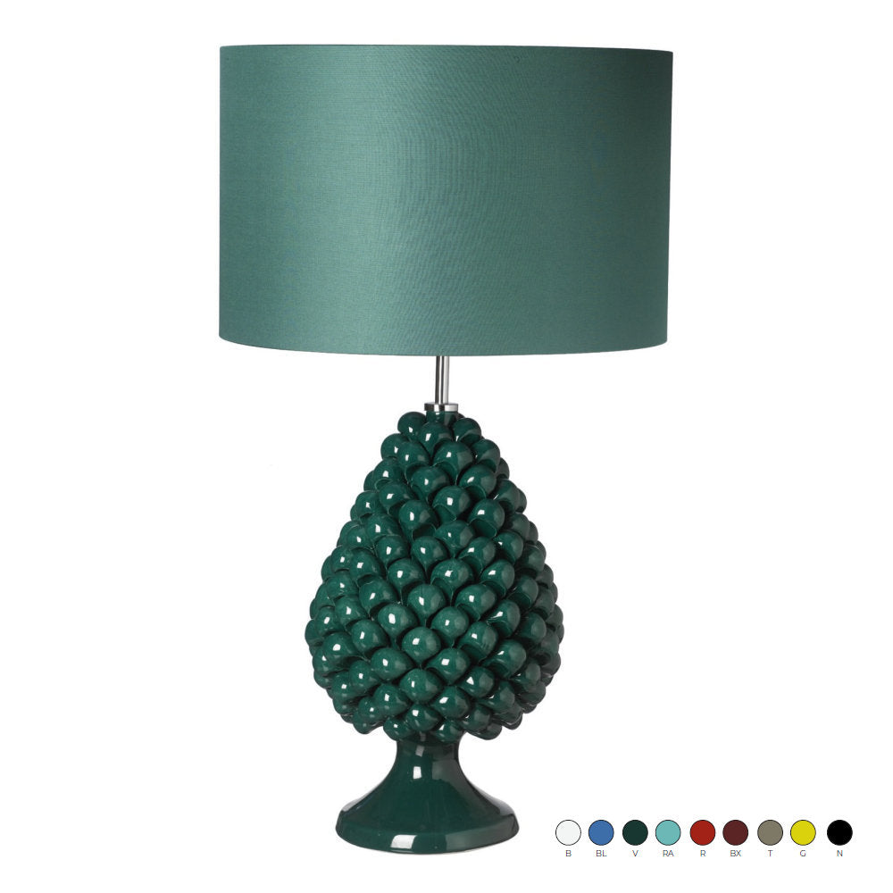 Gli Alberelli Lampada Pigna Maxi Capodimonte 22x70 cm con Paralume