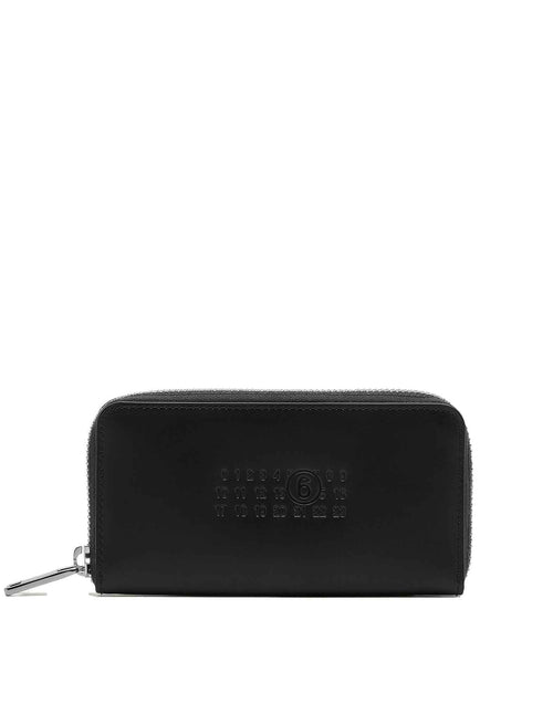 MM6 MAISON MARGIELA Portafoglio Numeric con Zip in Pelle Black