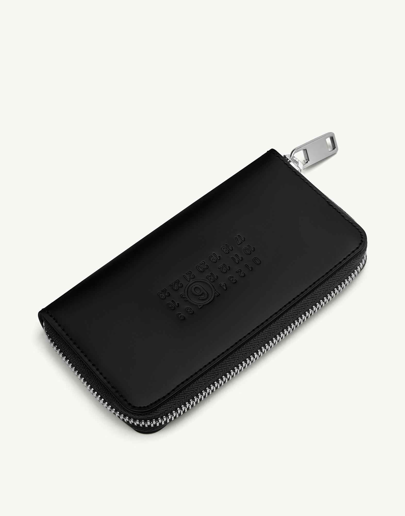 MM6 MAISON MARGIELA Portafoglio Numeric con Zip in Pelle Black