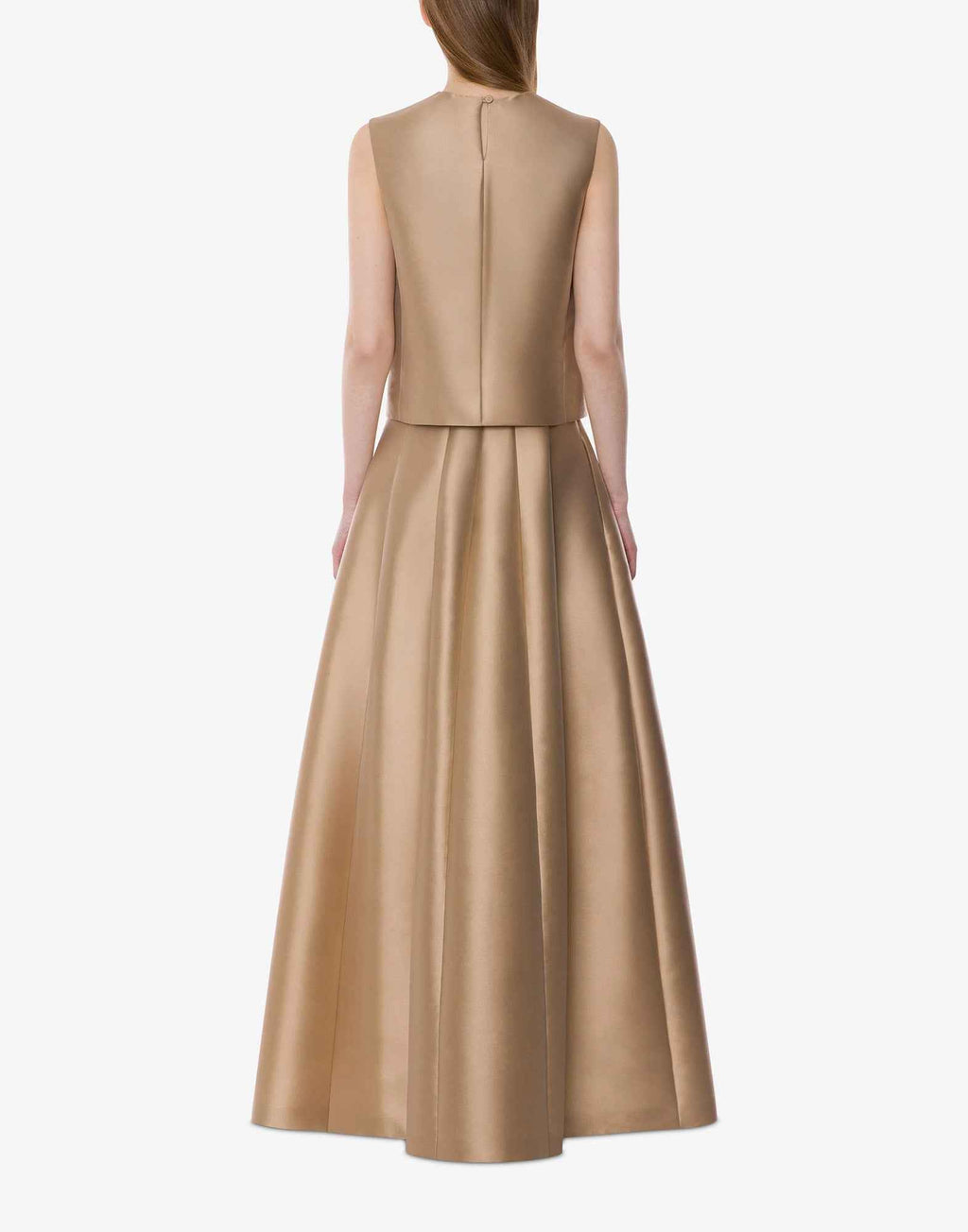 ALBERTA FERRETTI Maxi Gonna in Mikado a Vita Alta Beige