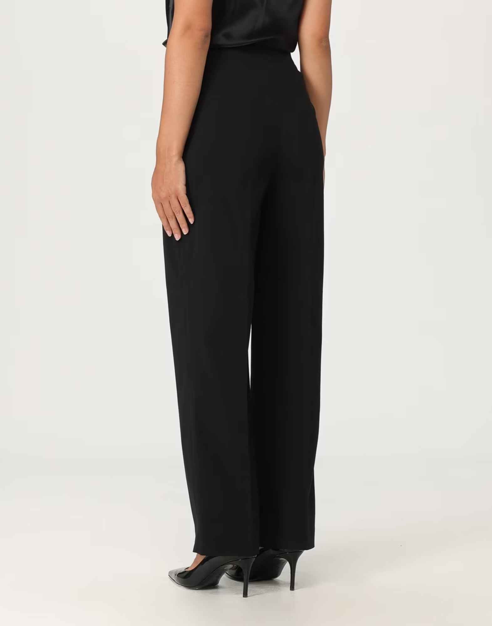 ALBERTA FERRETTI Pantalone Classico in Misto Lana Vergine Nero