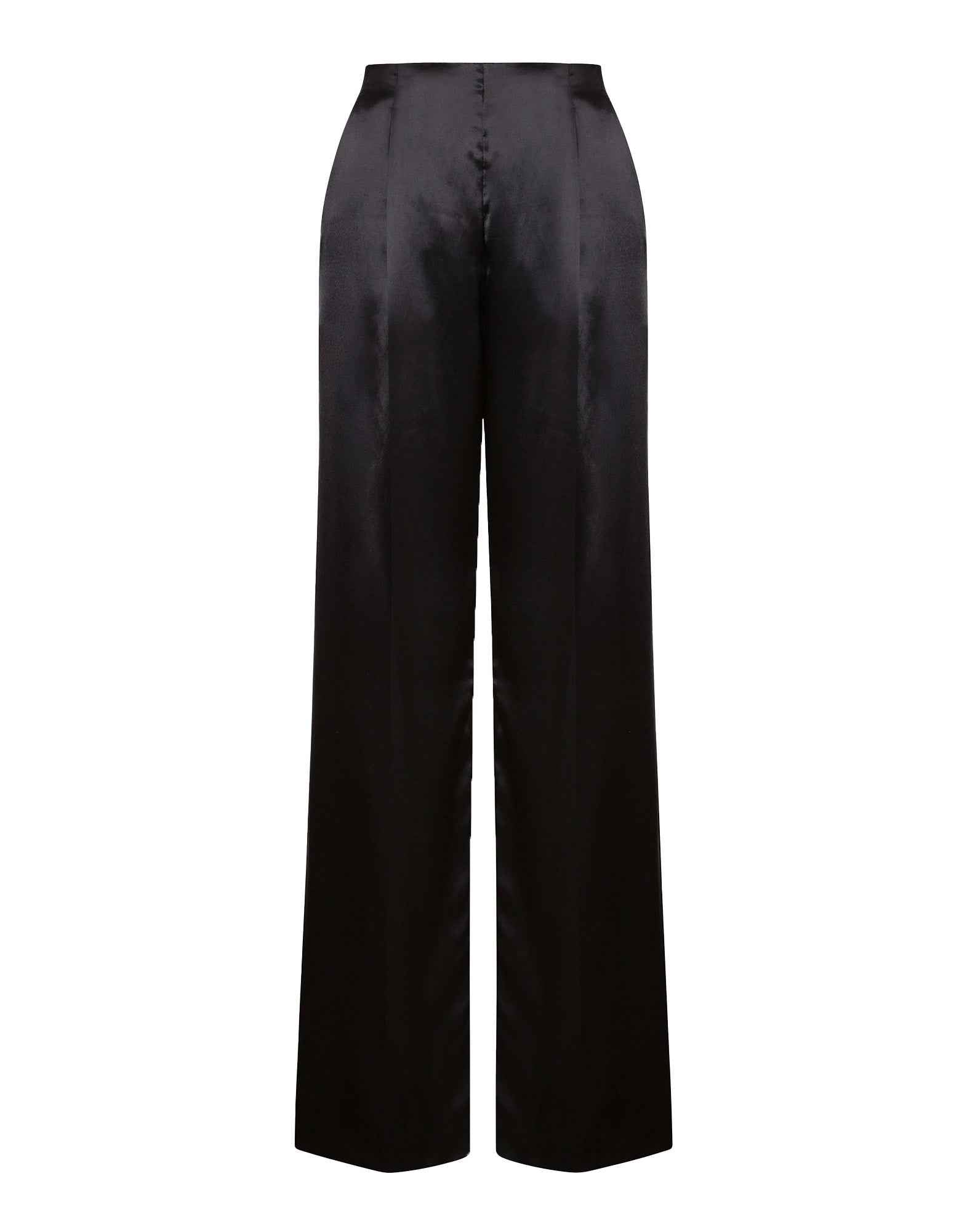 ALBERTA FERRETTI Pantaloni in Raso Lucido Nero