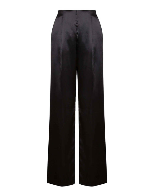 ALBERTA FERRETTI Pantaloni in Raso Lucido Nero