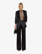 ALBERTA FERRETTI Pantaloni in Raso Lucido Nero